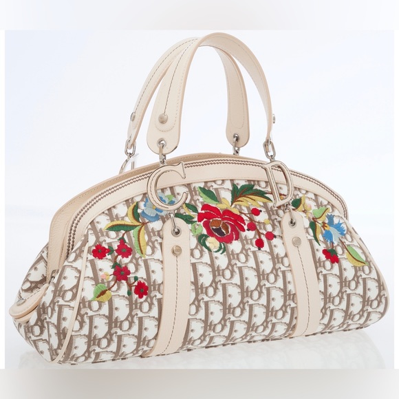 Dior Handbags - Vintage Christian Dior Floral Embroidered Bowler Bag by John Galliano